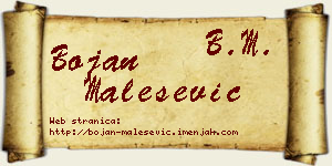 Bojan Malešević vizit kartica